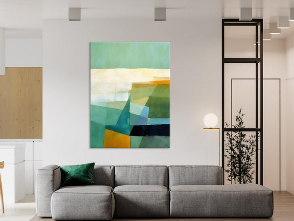 Dining Room Wall Art Ideas, Abstract Modern Painting, Acrylic Canvas Paintings, Original Geometric Canvas Art, Contemporary Art Painting-Grace Painting Crafts