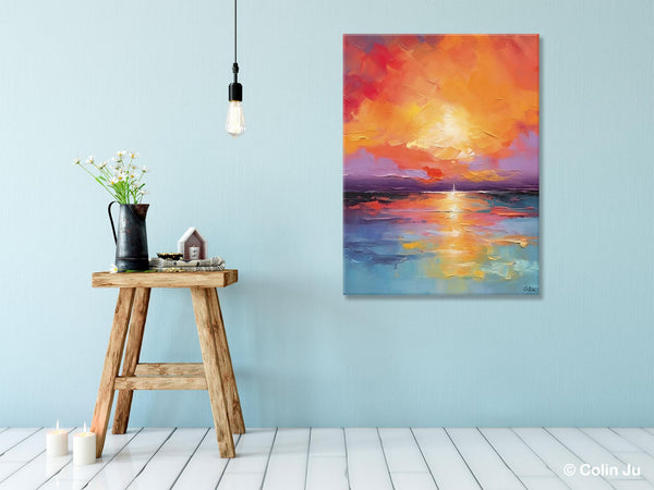 Modern Landscape Paintings, Oversized Contemporary Canvas Paintings, Extra Large Canvas Painting for Living Room, Original Canvas Wall Art-Grace Painting Crafts