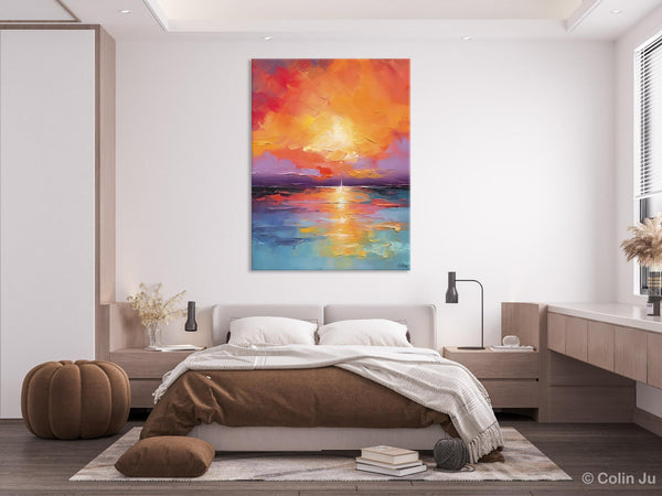Modern Landscape Paintings, Oversized Contemporary Canvas Paintings, Extra Large Canvas Painting for Living Room, Original Canvas Wall Art-Grace Painting Crafts