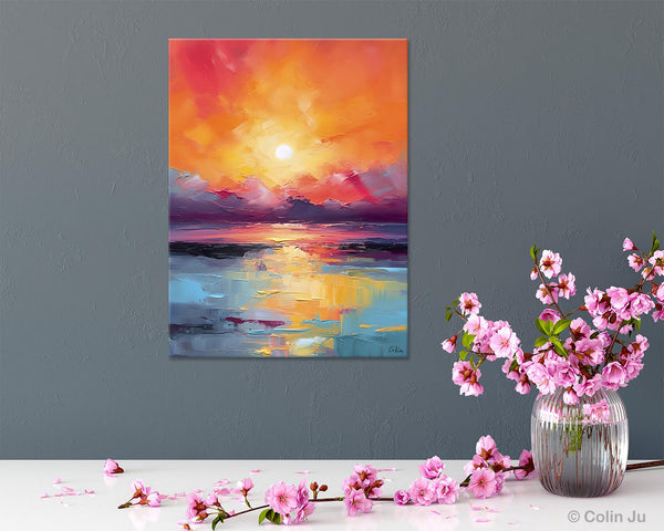 Abstract Landscape Painting, Canvas Painting for Dining Room, Landscape Canvas Painting, Original Landscape Art, Large Wall Art Paintings for Living Room-Grace Painting Crafts