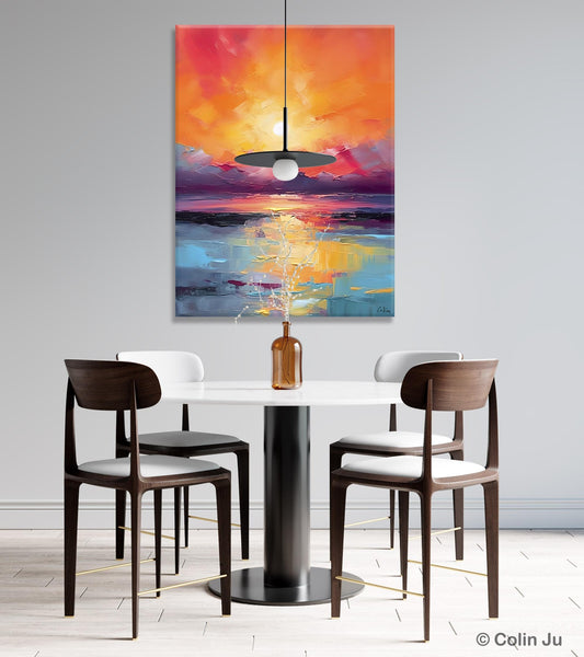 Abstract Landscape Painting, Canvas Painting for Dining Room, Landscape Canvas Painting, Original Landscape Art, Large Wall Art Paintings for Living Room-Grace Painting Crafts