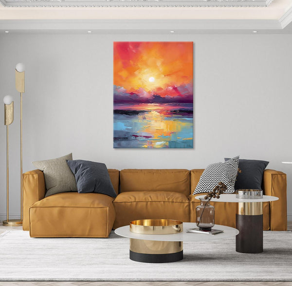 Abstract Landscape Painting, Canvas Painting for Dining Room, Landscape Canvas Painting, Original Landscape Art, Large Wall Art Paintings for Living Room-Grace Painting Crafts