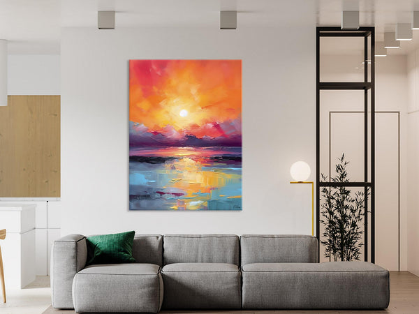 Abstract Landscape Painting, Canvas Painting for Dining Room, Landscape Canvas Painting, Original Landscape Art, Large Wall Art Paintings for Living Room-Grace Painting Crafts
