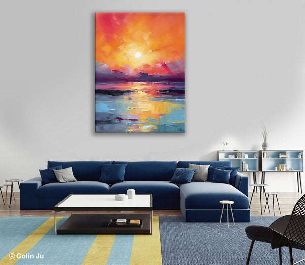 Abstract Landscape Painting, Canvas Painting for Dining Room, Landscape Canvas Painting, Original Landscape Art, Large Wall Art Paintings for Living Room-Grace Painting Crafts