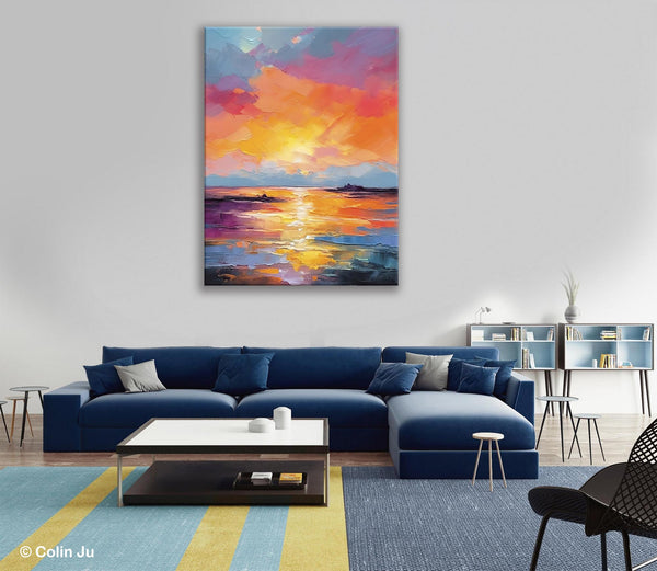 Hand Painted Canvas Art, Abstract Landscape Artwork, Original Landscape Painting on Canvas, Contemporary Wall Art Paintings, Huge Canvas Art-Grace Painting Crafts