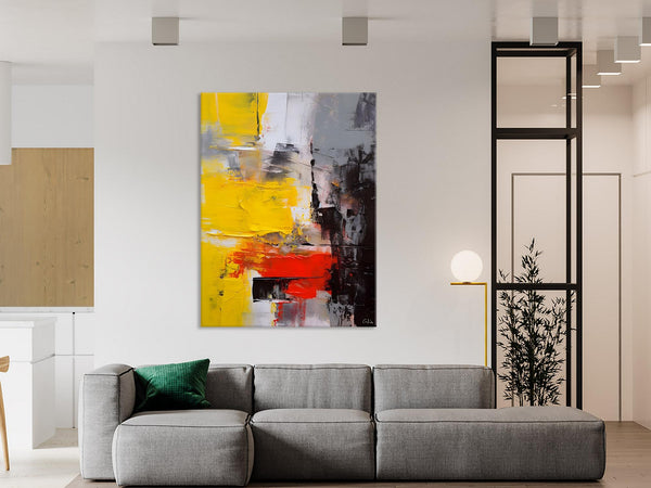 Simple Wall Art Paintings, Living Room Modern Wall Art, Original Contemporary Art, Acrylic Canvas Painting, Large Painting Behind Sofa-Grace Painting Crafts