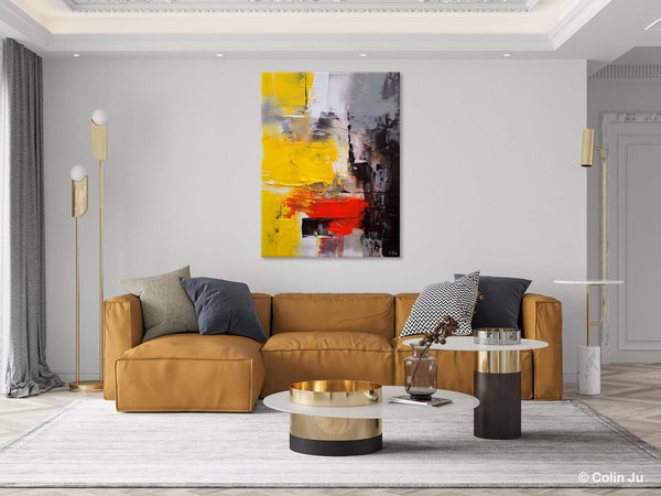 Simple Wall Art Paintings, Living Room Modern Wall Art, Original Contemporary Art, Acrylic Canvas Painting, Large Painting Behind Sofa-Grace Painting Crafts