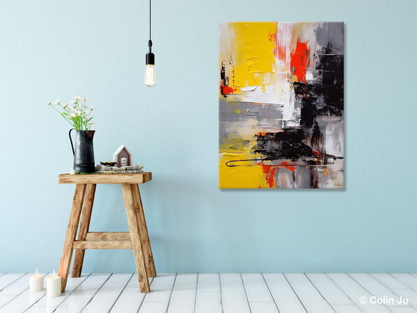 Original Abstract Art, Contemporary Acrylic Painting, Hand Painted Canvas Art, Modern Wall Art Ideas for Dining Room, Large Canvas Paintings-Grace Painting Crafts