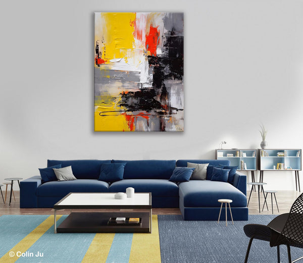 Original Abstract Art, Contemporary Acrylic Painting, Hand Painted Canvas Art, Modern Wall Art Ideas for Dining Room, Large Canvas Paintings-Grace Painting Crafts