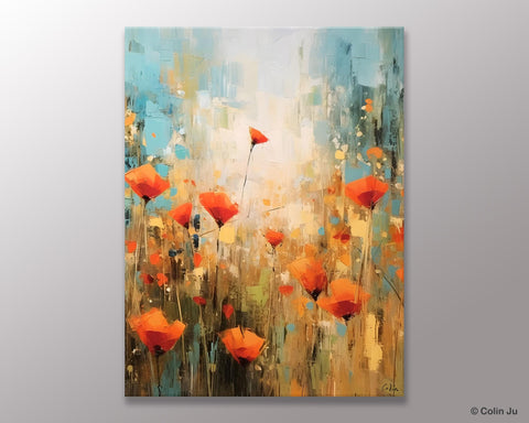 Abstract Flower Painting, Flower Acrylic Painting, Canvas Painting Flower, Original Paintings on Canvas, Modern Acrylic Paintings for Bedroom-Grace Painting Crafts