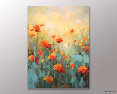 Canvas Painting Flower, Original Paintings on Canvas, Abstract Flower Painting, Flower Acrylic Painting, Modern Acrylic Paintings for Bedroom-Grace Painting Crafts