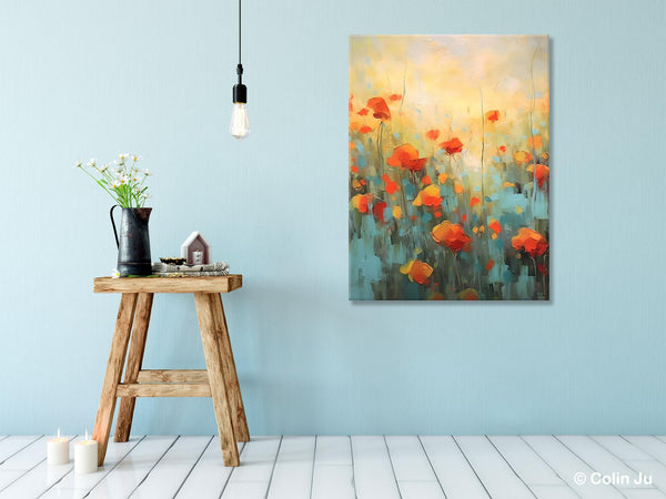 Canvas Painting Flower, Original Paintings on Canvas, Abstract Flower Painting, Flower Acrylic Painting, Modern Acrylic Paintings for Bedroom-Grace Painting Crafts
