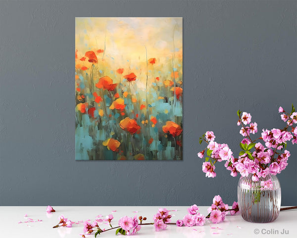 Canvas Painting Flower, Original Paintings on Canvas, Abstract Flower Painting, Flower Acrylic Painting, Modern Acrylic Paintings for Bedroom-Grace Painting Crafts