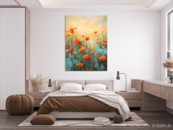 Canvas Painting Flower, Original Paintings on Canvas, Abstract Flower Painting, Flower Acrylic Painting, Modern Acrylic Paintings for Bedroom-Grace Painting Crafts