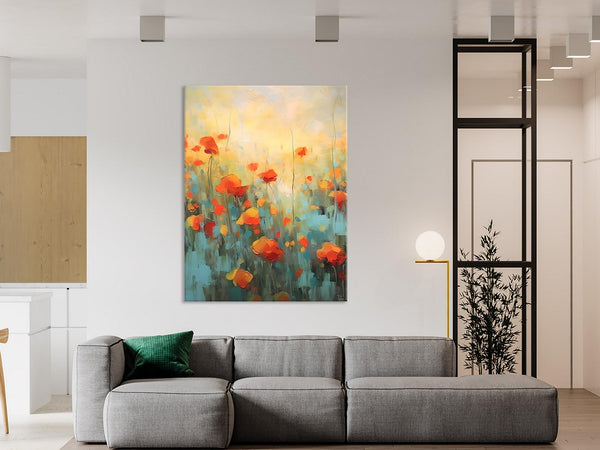 Canvas Painting Flower, Original Paintings on Canvas, Abstract Flower Painting, Flower Acrylic Painting, Modern Acrylic Paintings for Bedroom-Grace Painting Crafts