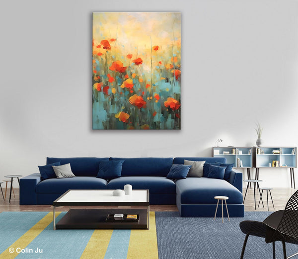 Canvas Painting Flower, Original Paintings on Canvas, Abstract Flower Painting, Flower Acrylic Painting, Modern Acrylic Paintings for Bedroom-Grace Painting Crafts