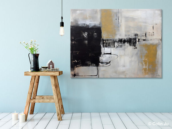 Simple Modern Art, Contemporary Acrylic Paintings, Oversized Paintings on Canvas, Large Original Abstract Wall Art, Large Canvas Paintings for Bedroom-Grace Painting Crafts