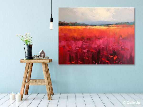 Landscape Paintings for Living Room, Landscape Canvas Paintings, Abstract Landscape Paintings, Original Modern Wall Art, Hand Painted Canvas Art-Grace Painting Crafts