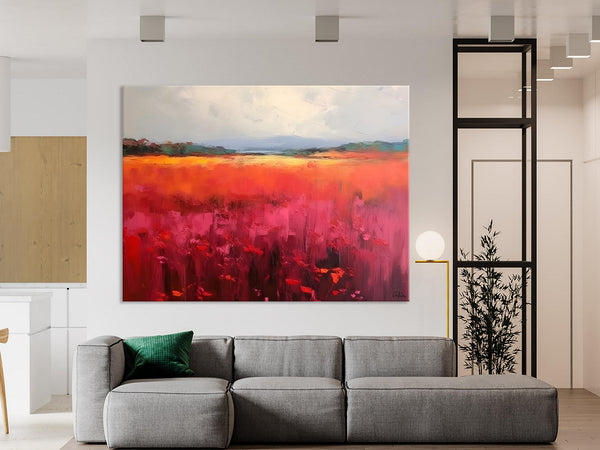 Landscape Paintings for Living Room, Landscape Canvas Paintings, Abstract Landscape Paintings, Original Modern Wall Art, Hand Painted Canvas Art-Grace Painting Crafts