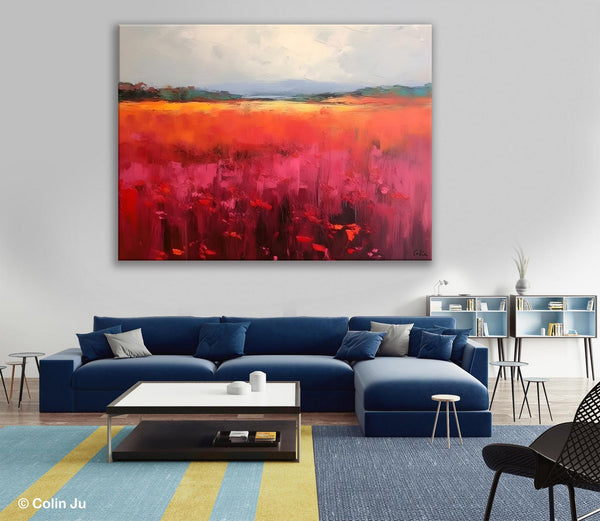 Landscape Paintings for Living Room, Landscape Canvas Paintings, Abstract Landscape Paintings, Original Modern Wall Art, Hand Painted Canvas Art-Grace Painting Crafts