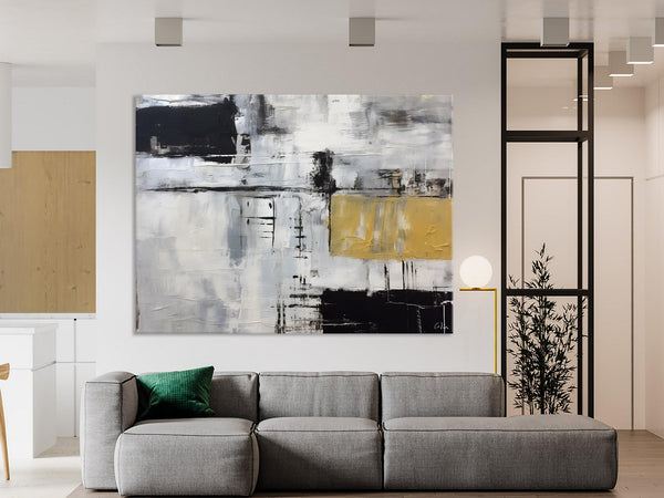 Black Abstract Acrylic Paintings, Large Paintings for Bedroom, Simple Modern Art, Original Canvas Paintings, Contemporary Canvas Paintings-Grace Painting Crafts