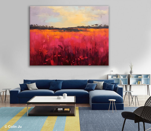 Oversized Modern Wall Art Paintings, Original Landscape Paintings, Modern Acrylic Artwork on Canvas, Large Abstract Painting for Living Room-Grace Painting Crafts