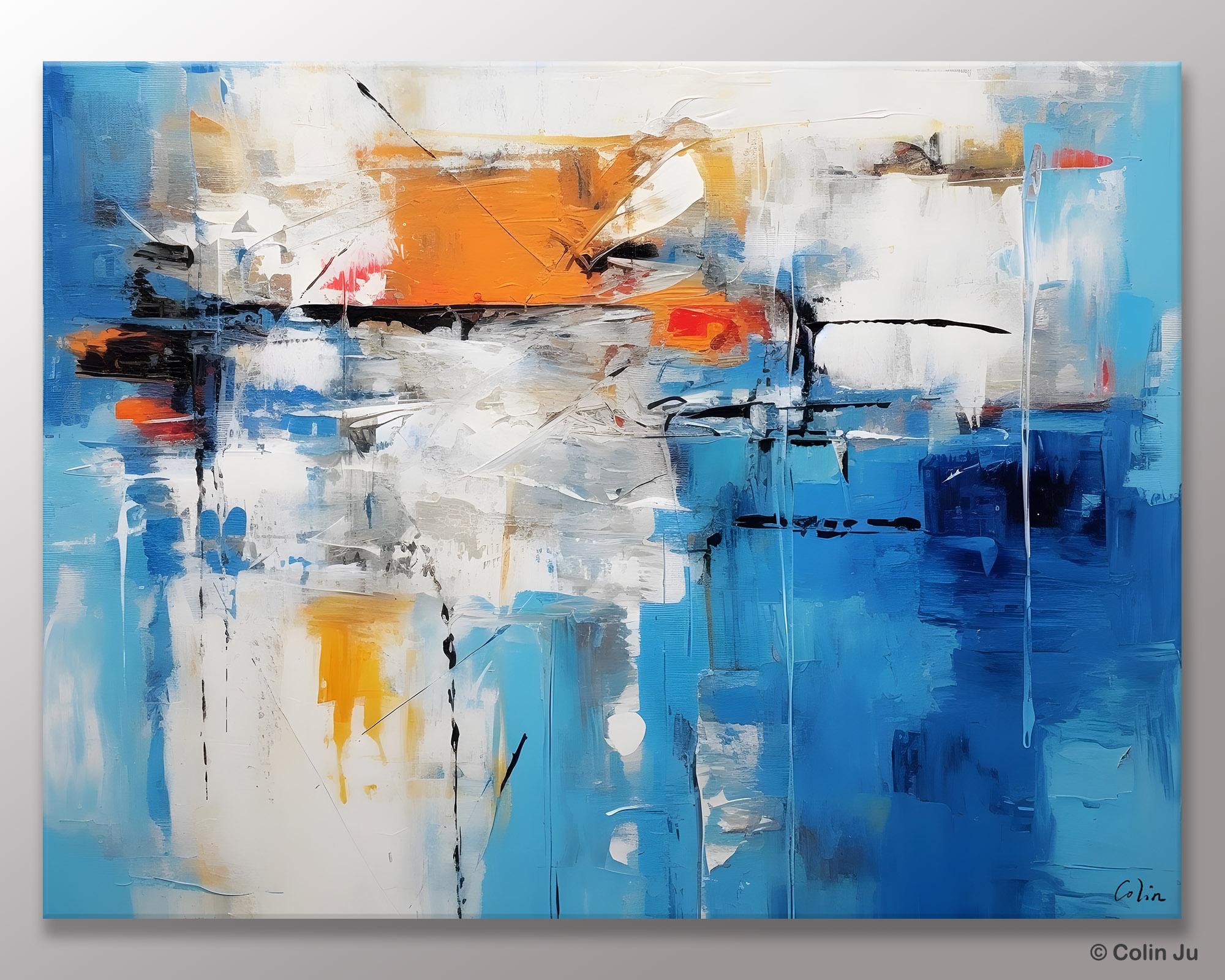 Abstract Paintings Behind Sofa, Acrylic Paintings for Bedroom, Hand Painted Canvas Art, Original Canvas Wall Art, Buy Paintings Online-Grace Painting Crafts