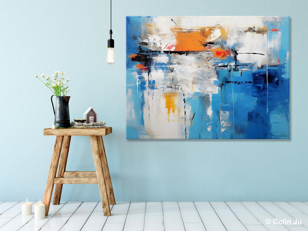 Abstract Paintings Behind Sofa, Acrylic Paintings for Bedroom, Hand Painted Canvas Art, Original Canvas Wall Art, Buy Paintings Online-Grace Painting Crafts