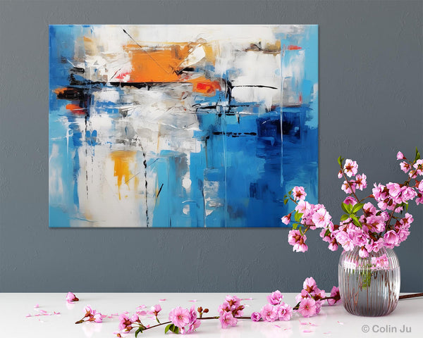 Abstract Paintings Behind Sofa, Acrylic Paintings for Bedroom, Hand Painted Canvas Art, Original Canvas Wall Art, Buy Paintings Online-Grace Painting Crafts