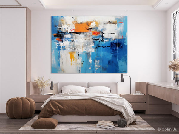 Abstract Paintings Behind Sofa, Acrylic Paintings for Bedroom, Hand Painted Canvas Art, Original Canvas Wall Art, Buy Paintings Online-Grace Painting Crafts