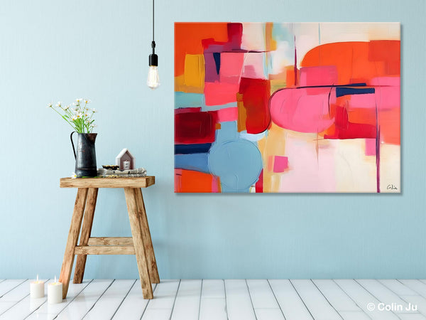 Acrylic Paintings Behind Sofa, Abstract Paintings for Bedroom, Original Hand Painted Canvas Art, Contemporary Canvas Wall Art, Buy Paintings Online-Grace Painting Crafts