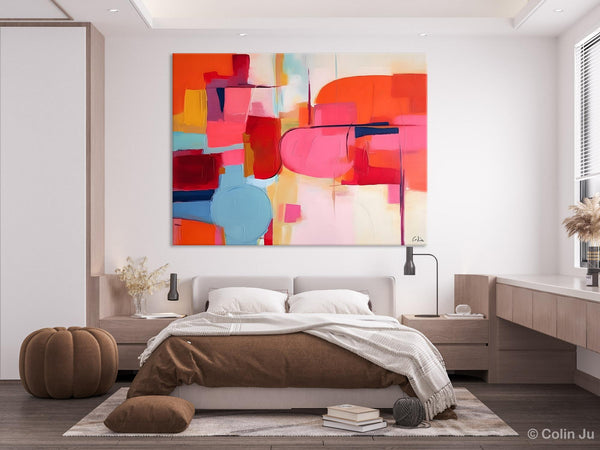 Acrylic Paintings Behind Sofa, Abstract Paintings for Bedroom, Original Hand Painted Canvas Art, Contemporary Canvas Wall Art, Buy Paintings Online-Grace Painting Crafts