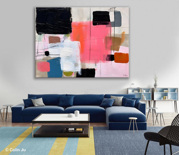 Contemporary Abstract Art, Bedroom Canvas Art Ideas, Simple Modern Art, Large Original Paintings for Sale, Buy Large Paintings Online-Grace Painting Crafts