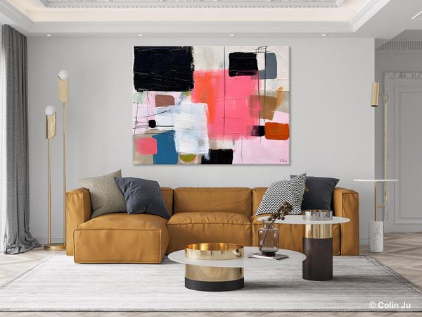 Contemporary Abstract Art, Bedroom Canvas Art Ideas, Simple Modern Art, Large Original Paintings for Sale, Buy Large Paintings Online-Grace Painting Crafts