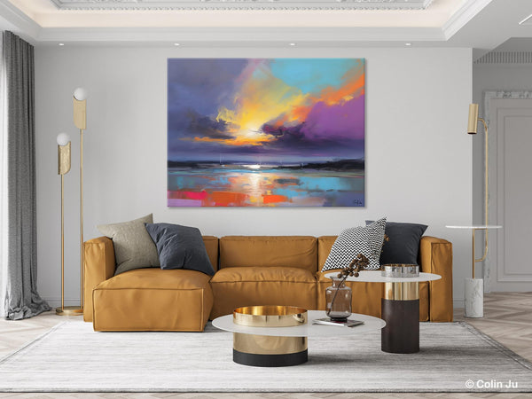 Landscape Painting on Canvas, Hand Painted Canvas Art, Abstract Landscape Artwork, Contemporary Wall Art Paintings, Extra Large Original Art-Grace Painting Crafts