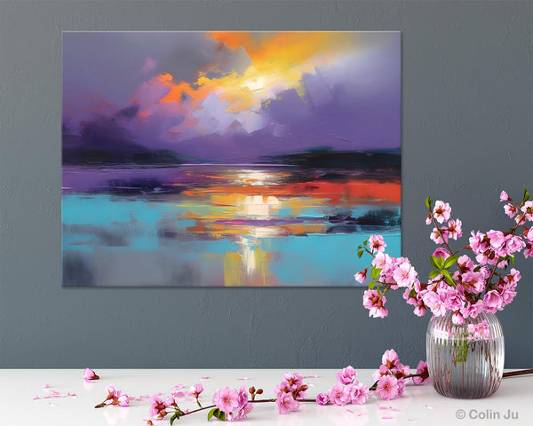 Modern Landscape Paintings, Landscape Paintings for Living Room, Original Abstract Canvas Painting, Contemporary Acrylic Paintings-Grace Painting Crafts
