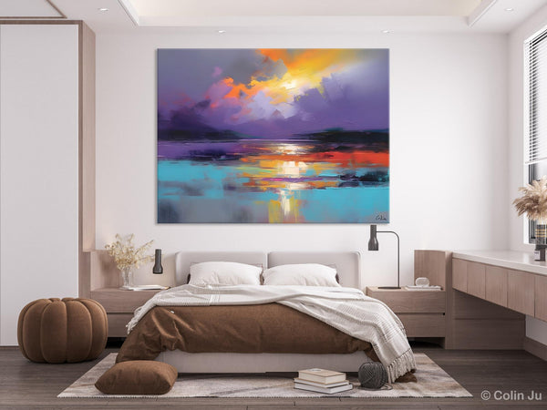 Modern Landscape Paintings, Landscape Paintings for Living Room, Original Abstract Canvas Painting, Contemporary Acrylic Paintings-Grace Painting Crafts