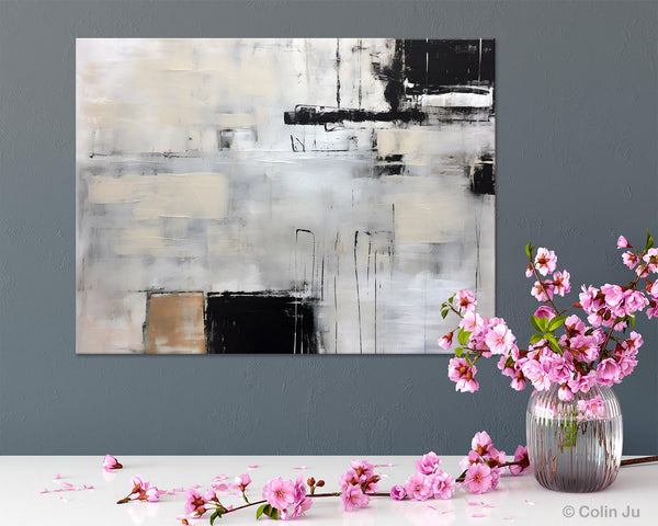 Large Original Abstract Wall Art, Simple Modern Art, Contemporary Acrylic Paintings, Oversized Paintings on Canvas, Large Canvas Paintings for Living Room-Grace Painting Crafts