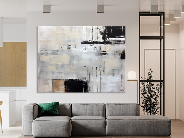 Large Original Abstract Wall Art, Simple Modern Art, Contemporary Acrylic Paintings, Oversized Paintings on Canvas, Large Canvas Paintings for Living Room-Grace Painting Crafts