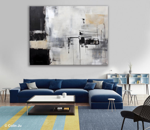 Modern Paintings for Bedroom, Living Room Wall Canvas Painting, Extra Large Abstract Artwork, Original Hand Painted Acrylic Painting-Grace Painting Crafts