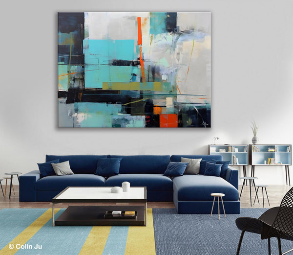 Contemporary Canvas Artwork, Large Modern Acrylic Painting, Abstract Wall Art for Dining Room, Original Hand Painted Wall Art Paintings-Grace Painting Crafts