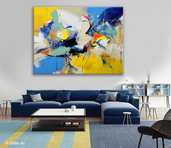 Living Room Wall Art Ideas, Original Modern Wall Art Paintings, Modern Paintings for Bedroom, Buy Paintings Online, Oversized Canvas Painting for Sale-Grace Painting Crafts