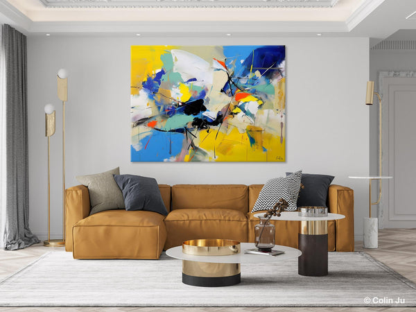 Living Room Wall Art Ideas, Original Modern Wall Art Paintings, Modern Paintings for Bedroom, Buy Paintings Online, Oversized Canvas Painting for Sale-Grace Painting Crafts