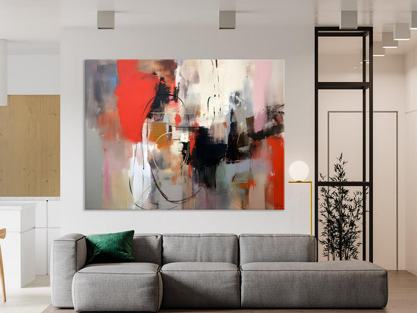 Large Wall Art Paintings Behind Sofa, Acrylic Paintings on Canvas, Original Acrylic Paintings, Modern Canvas Paintings, Hand Painted Canvas Art-Grace Painting Crafts