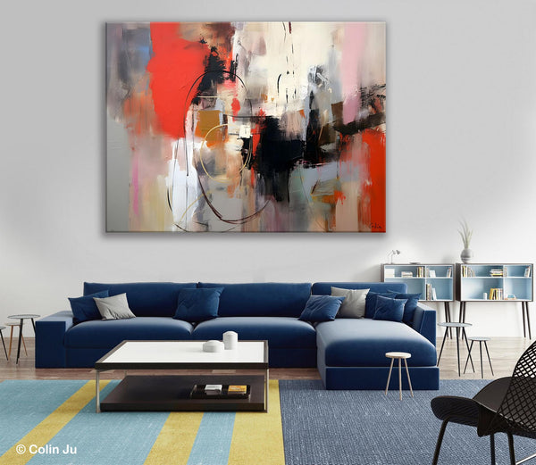 Large Wall Art Paintings Behind Sofa, Acrylic Paintings on Canvas, Original Acrylic Paintings, Modern Canvas Paintings, Hand Painted Canvas Art-Grace Painting Crafts