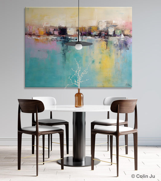 Contemporary Abstract Art for Dining Room, Sail Boat Abstract Paintings, Living Room Canvas Art Ideas, Large Landscape Painting, Simple Modern Art-Grace Painting Crafts