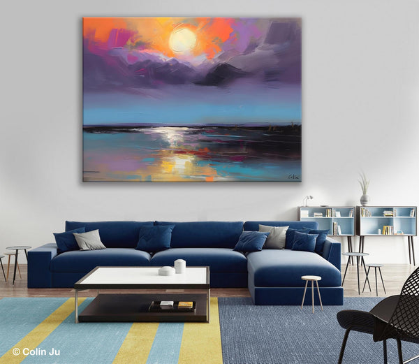 Abstract Landscape Painting on Canvas, Hand Painted Canvas Art, Contemporary Wall Art Paintings for Living Room, Huge Original Art-Grace Painting Crafts