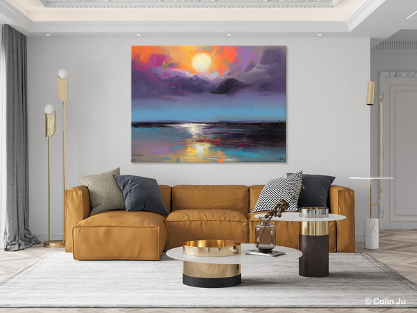 Abstract Landscape Painting on Canvas, Hand Painted Canvas Art, Contemporary Wall Art Paintings for Living Room, Huge Original Art-Grace Painting Crafts