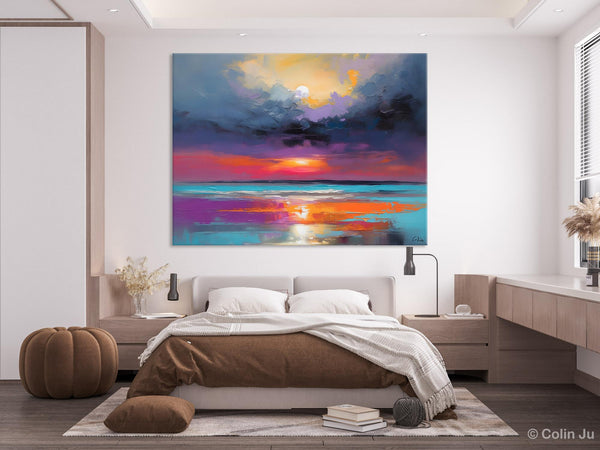 Original Abstract Art, Hand Painted Canvas Art, Large Abstract Painting for Living Room, Landscape Canvas Art, Large Landscape Acrylic Art-Grace Painting Crafts