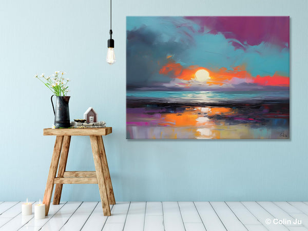 Contemporary Wall Art Paintings, Abstract Landscape Paintings for Living Room, Landscape Canvas Art, Large Acrylic Paintings on Canvas-Grace Painting Crafts